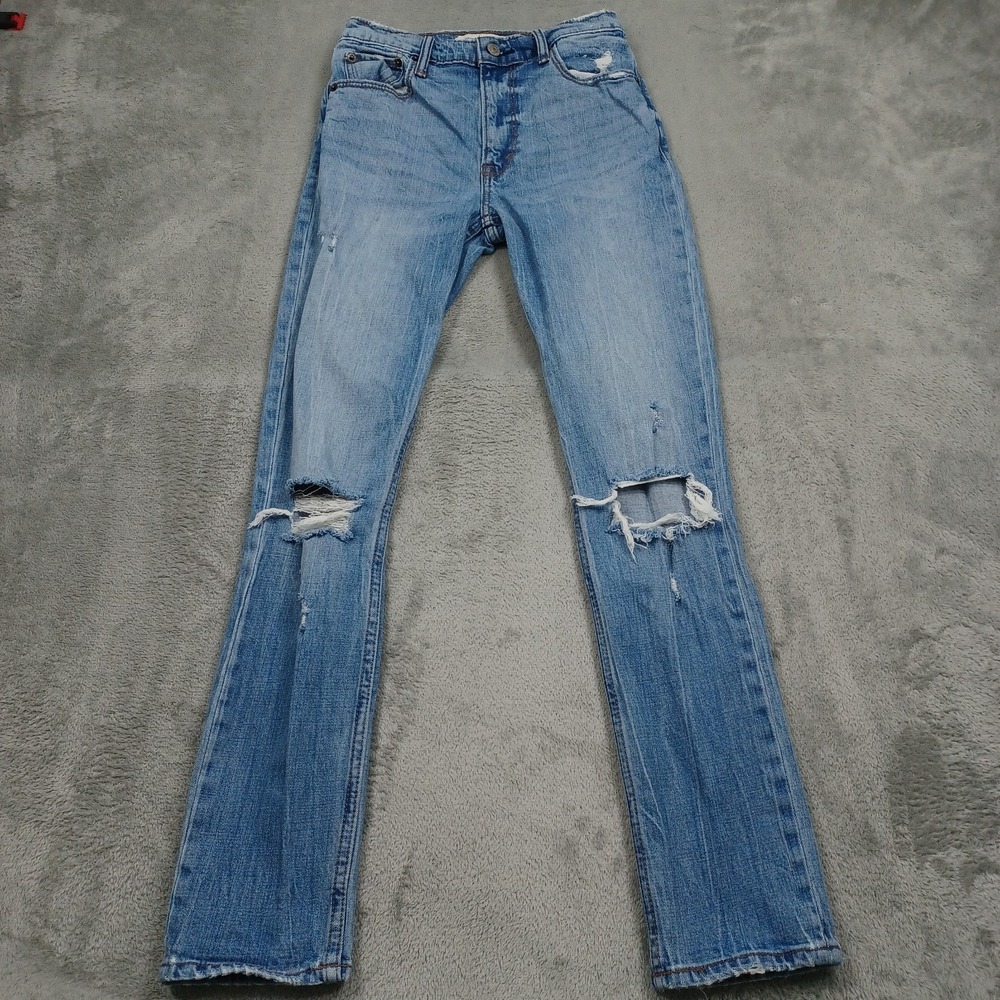 Abercrombie Fitch Jeans Womens 24 Blue Distressed‎ Skinny High Rise Casual